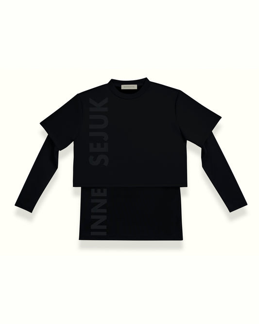 THE ICON 2-IN-1 CROP TOP IN BLACK
