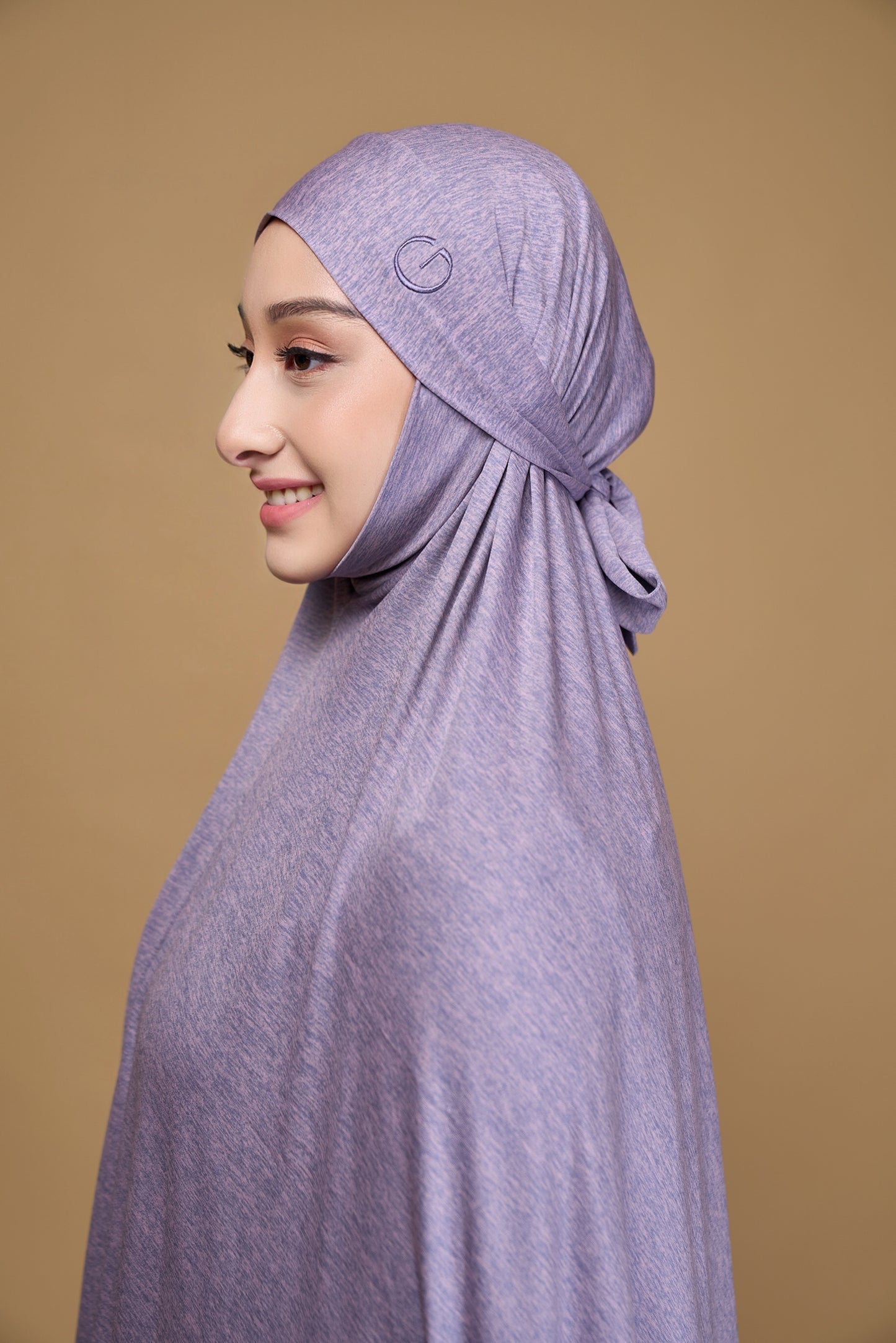 Telekung khimar Milange lilac