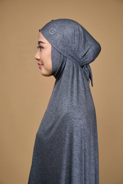 Telekung khimar Milange black