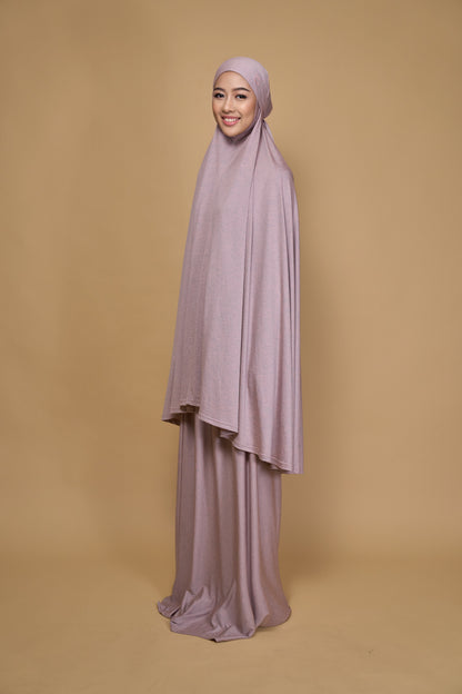 Telekung khimar Milange Pink