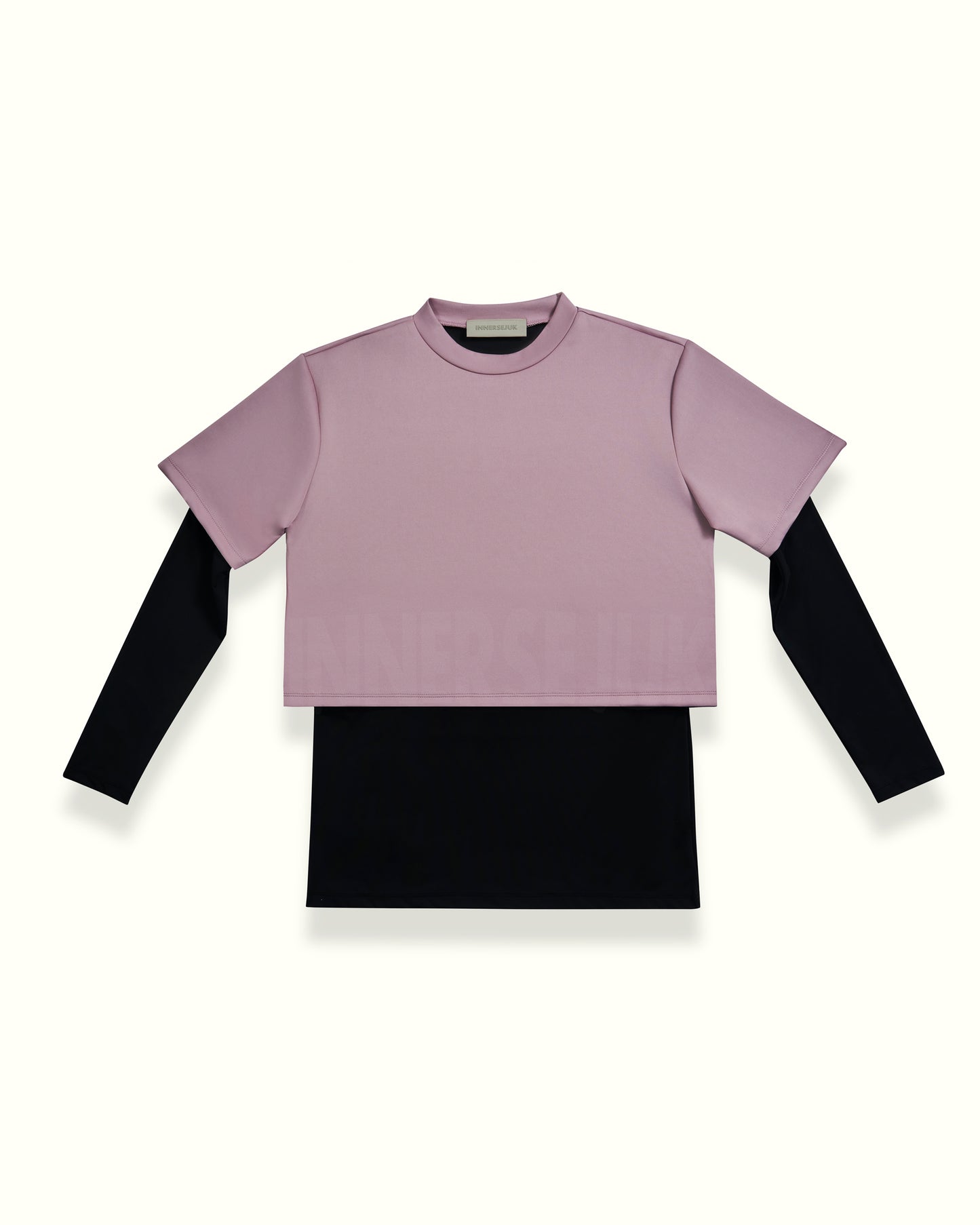 THE LOGOMANIA 2-IN-1 CROP TOP  IN DUSTY PURPLE