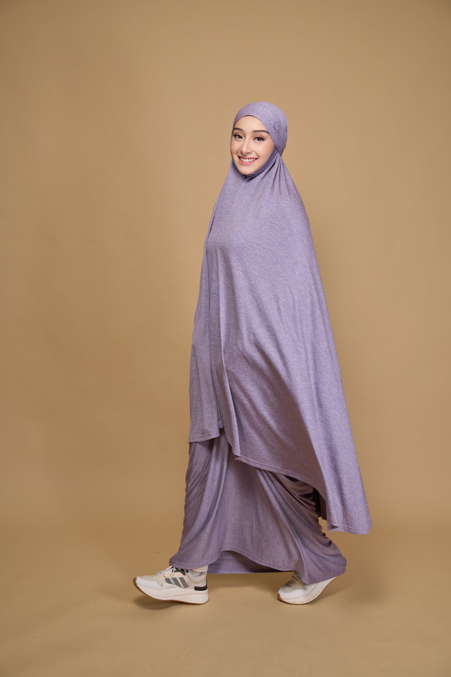 Telekung khimar Milange lilac