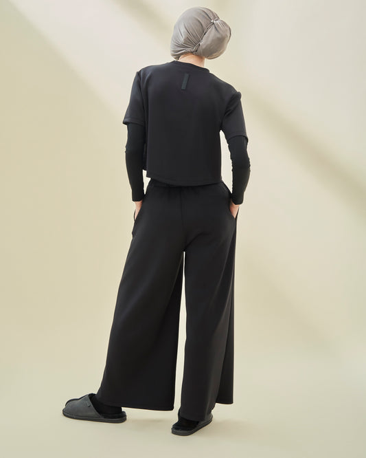 THE WIDE-LEGGED PANTS IN BLACK