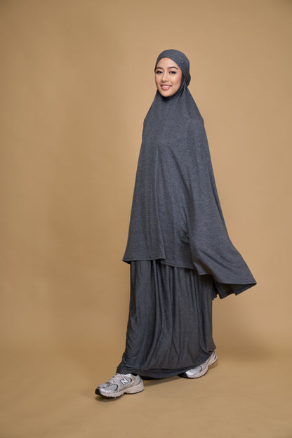 Telekung khimar Milange black