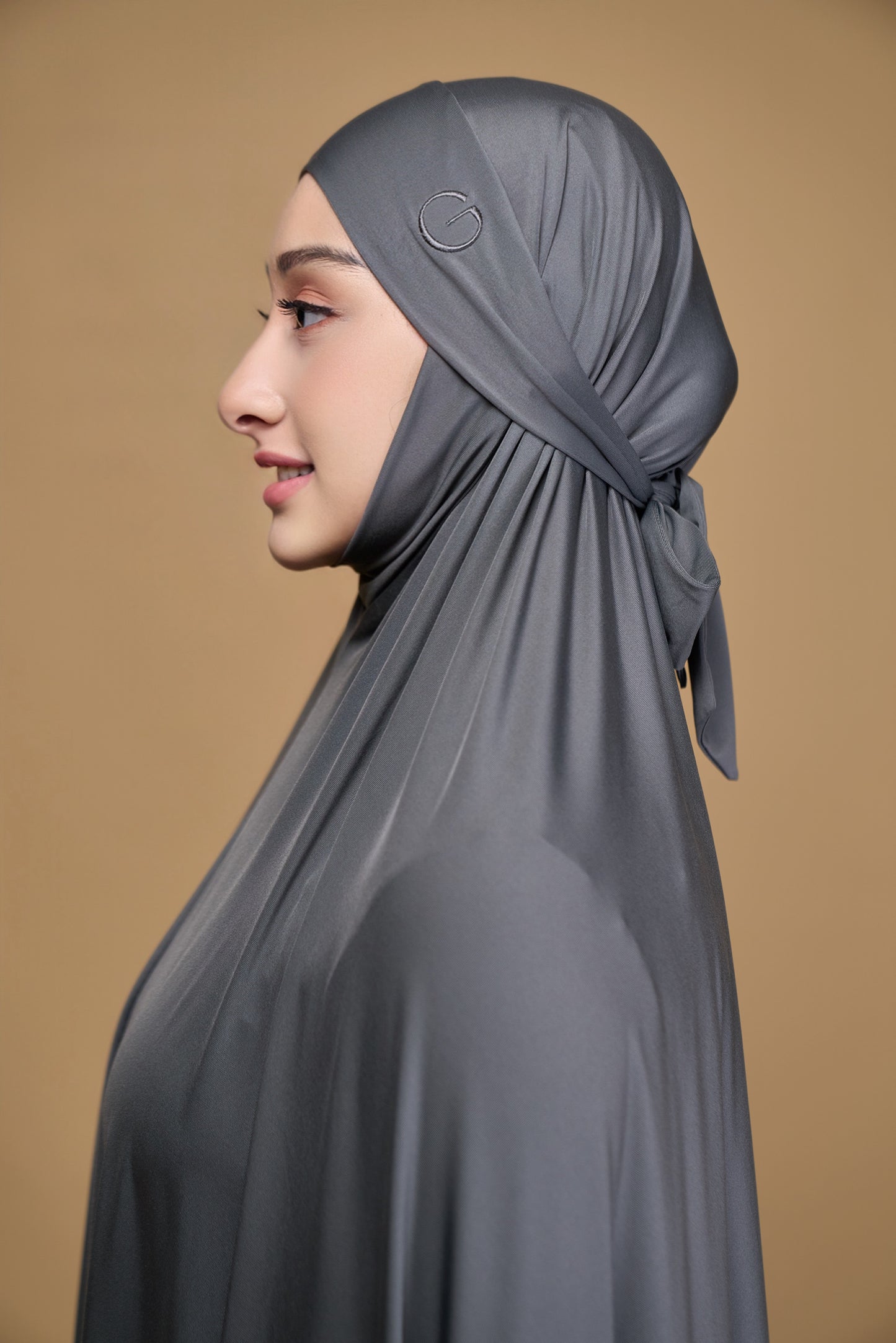 Telekung khimar grey