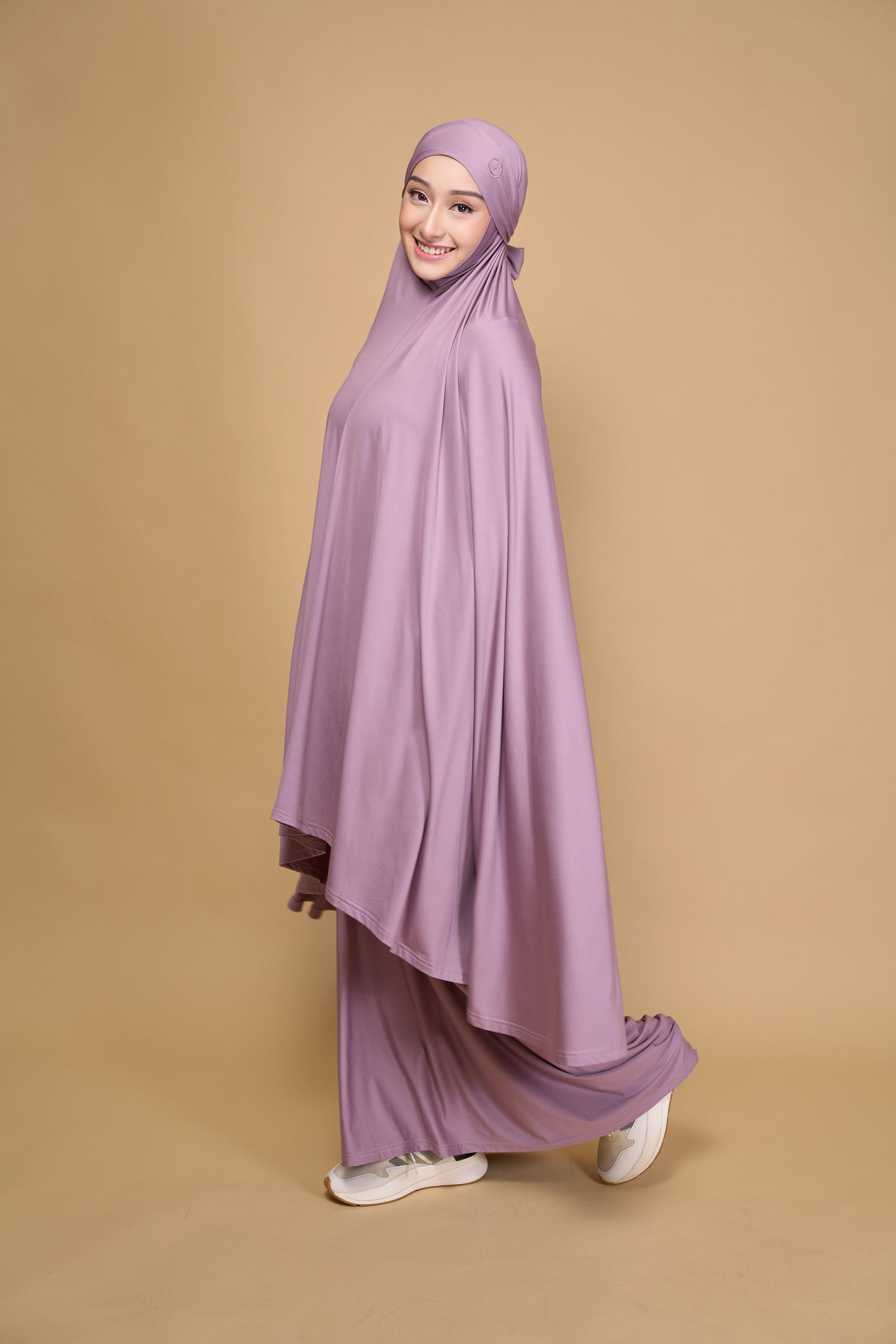 Telekung khimar dusty lilac