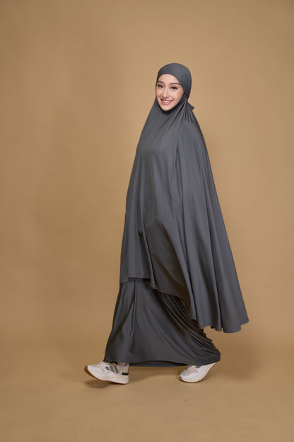 Telekung khimar grey