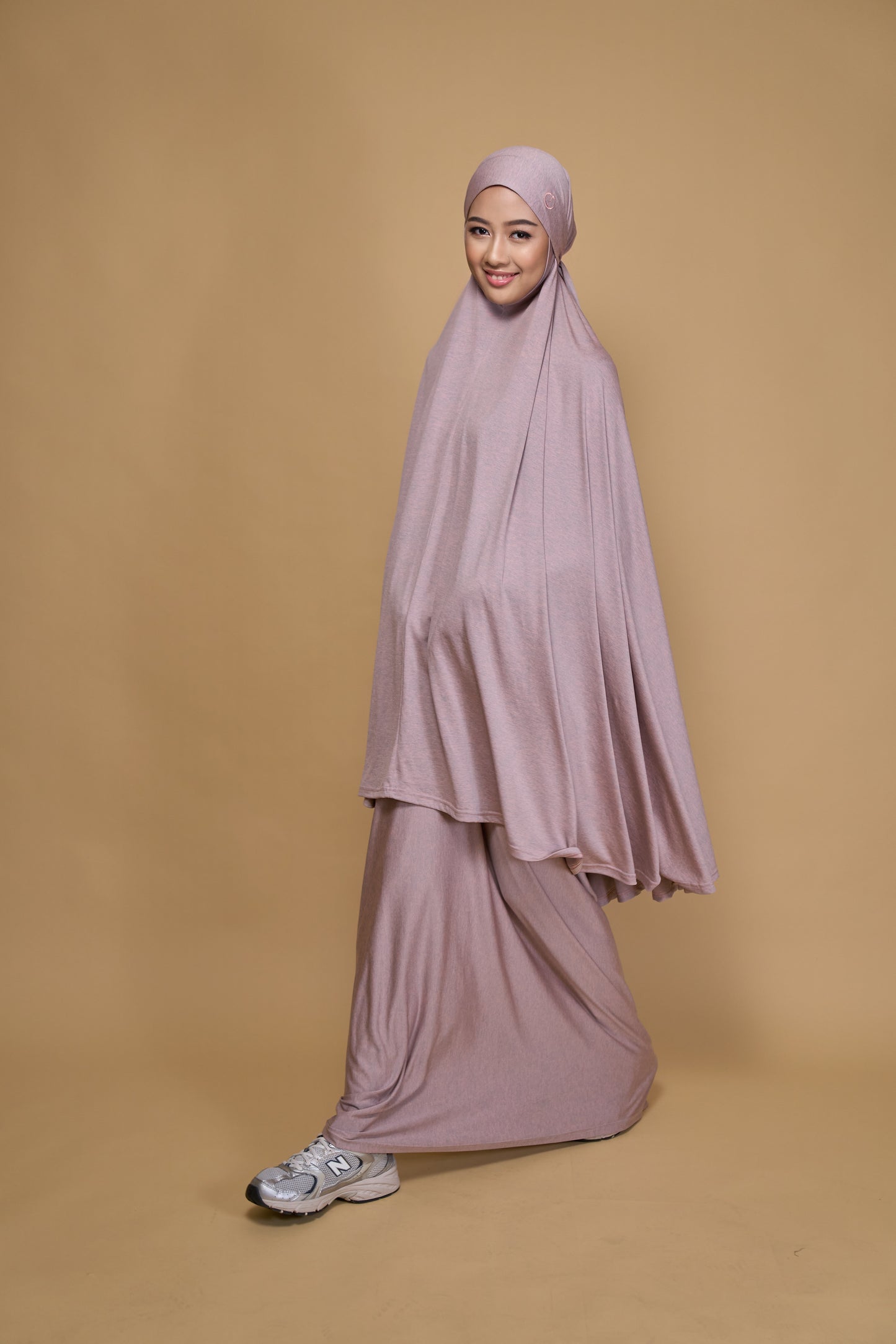 Telekung khimar Milange Pink