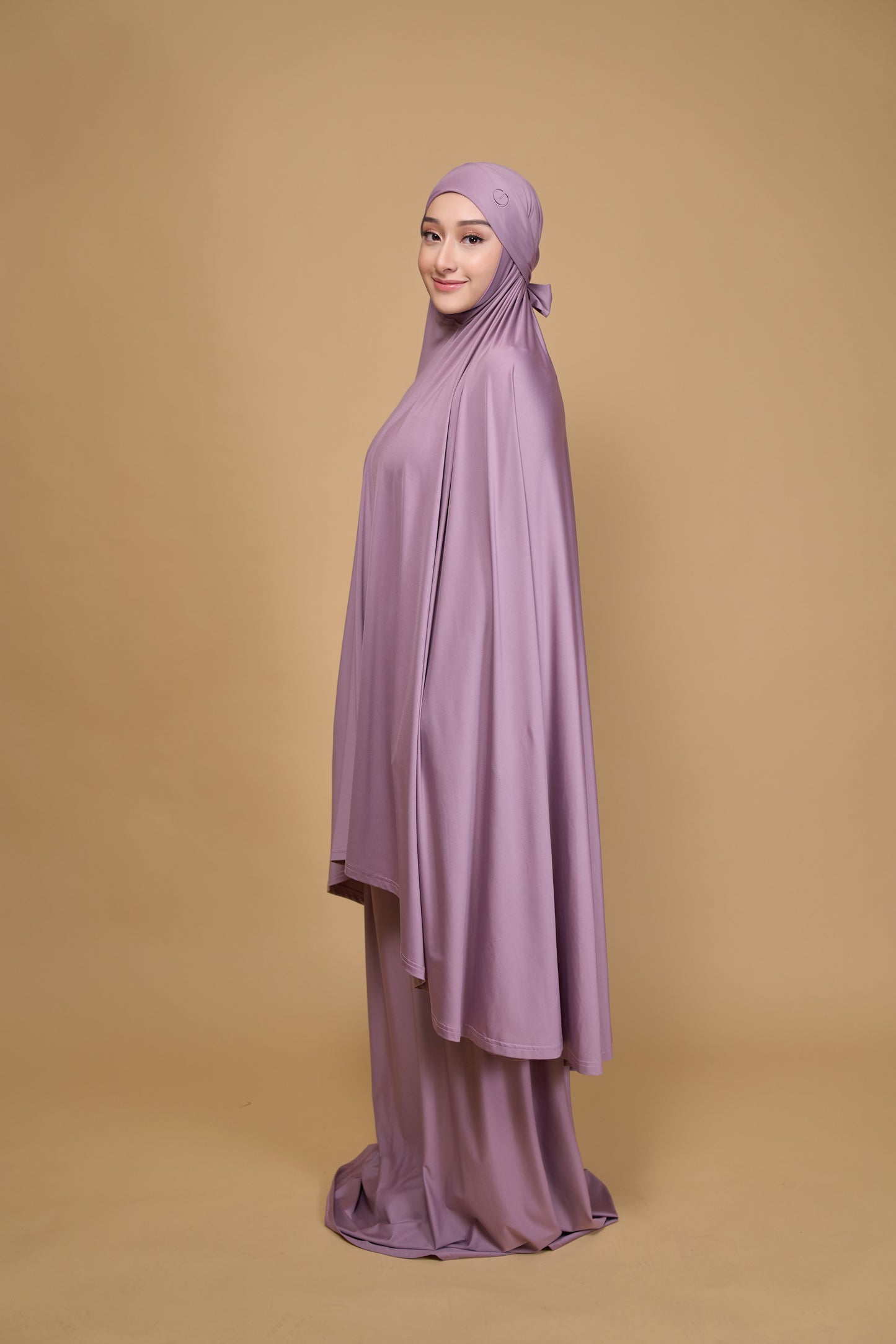 Telekung khimar dusty lilac