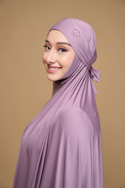 Telekung khimar dusty lilac