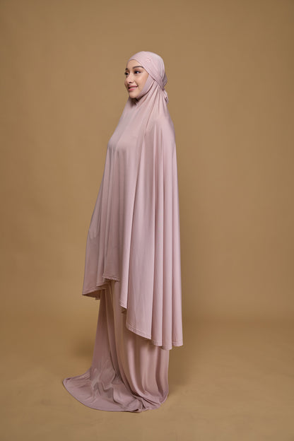 Telekung khimar Nude pink