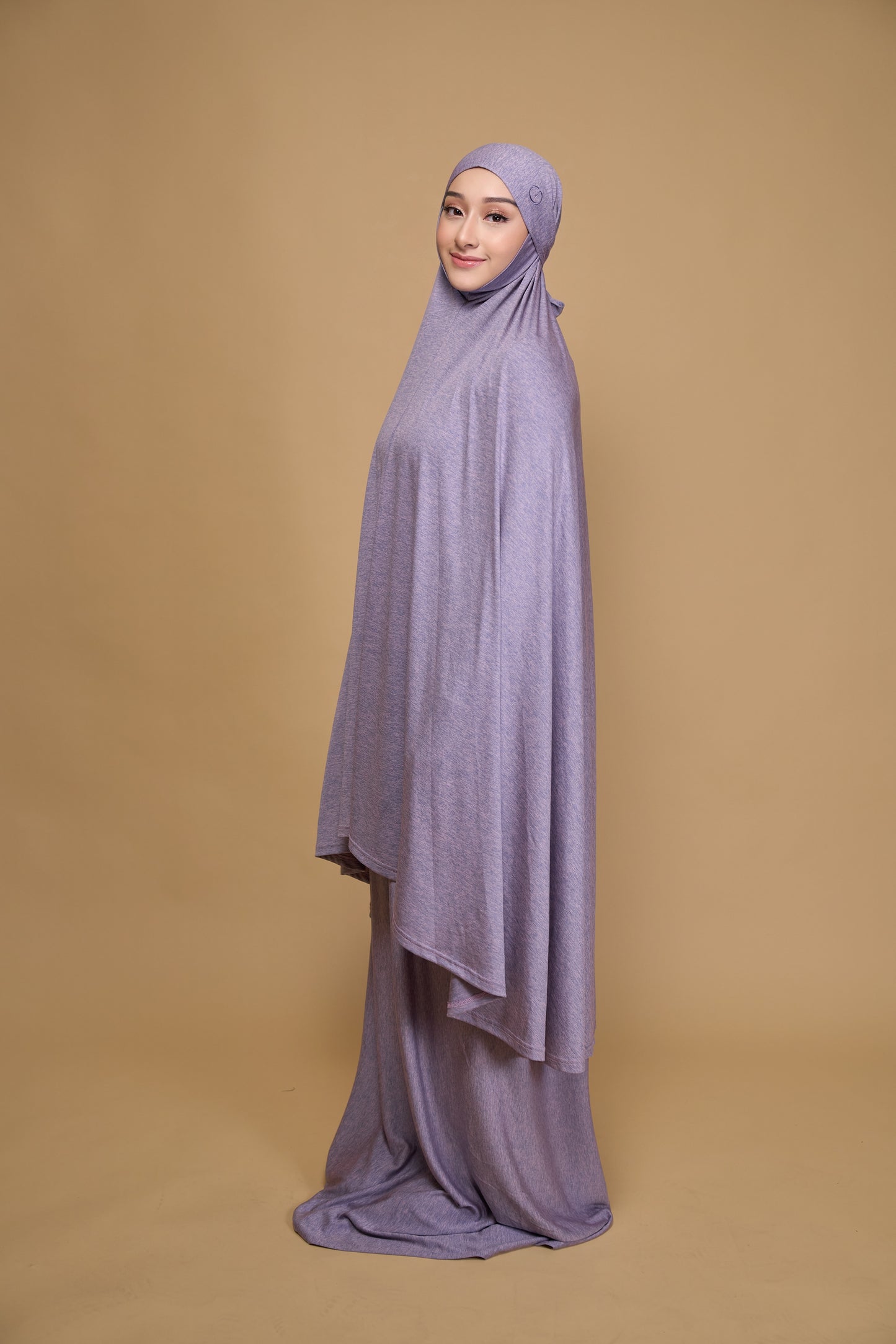 Telekung khimar Milange lilac