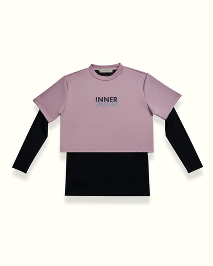 THE MIRROR IMAGE 2-IN-1 CROP TOP  IN DUSTY PURPLE