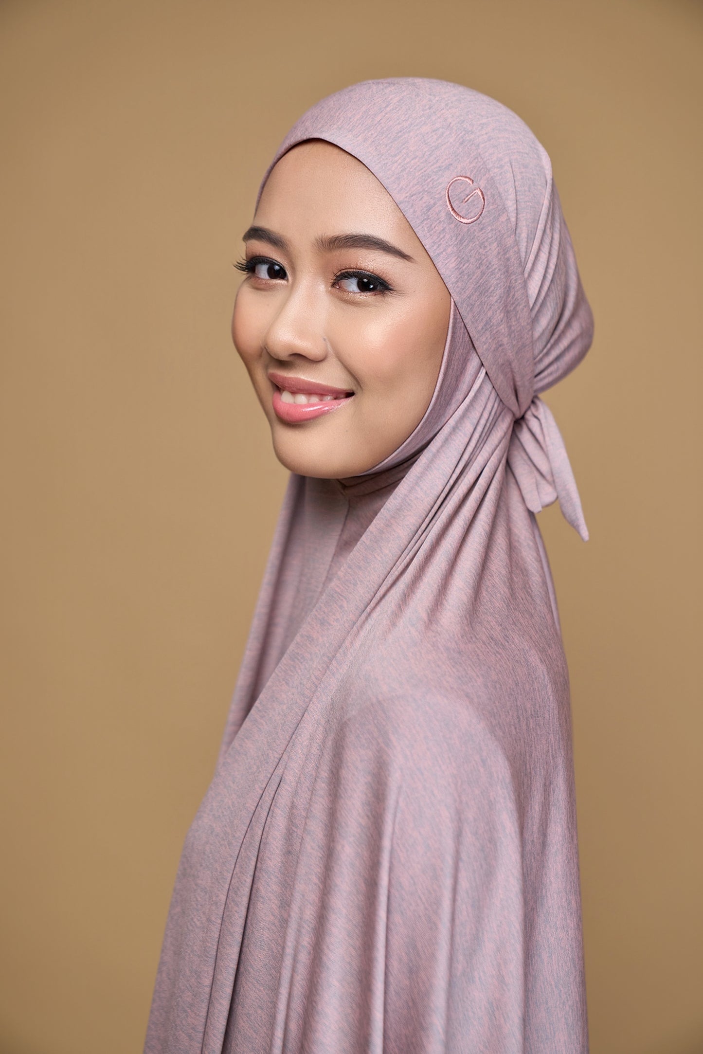 Telekung khimar Milange Pink