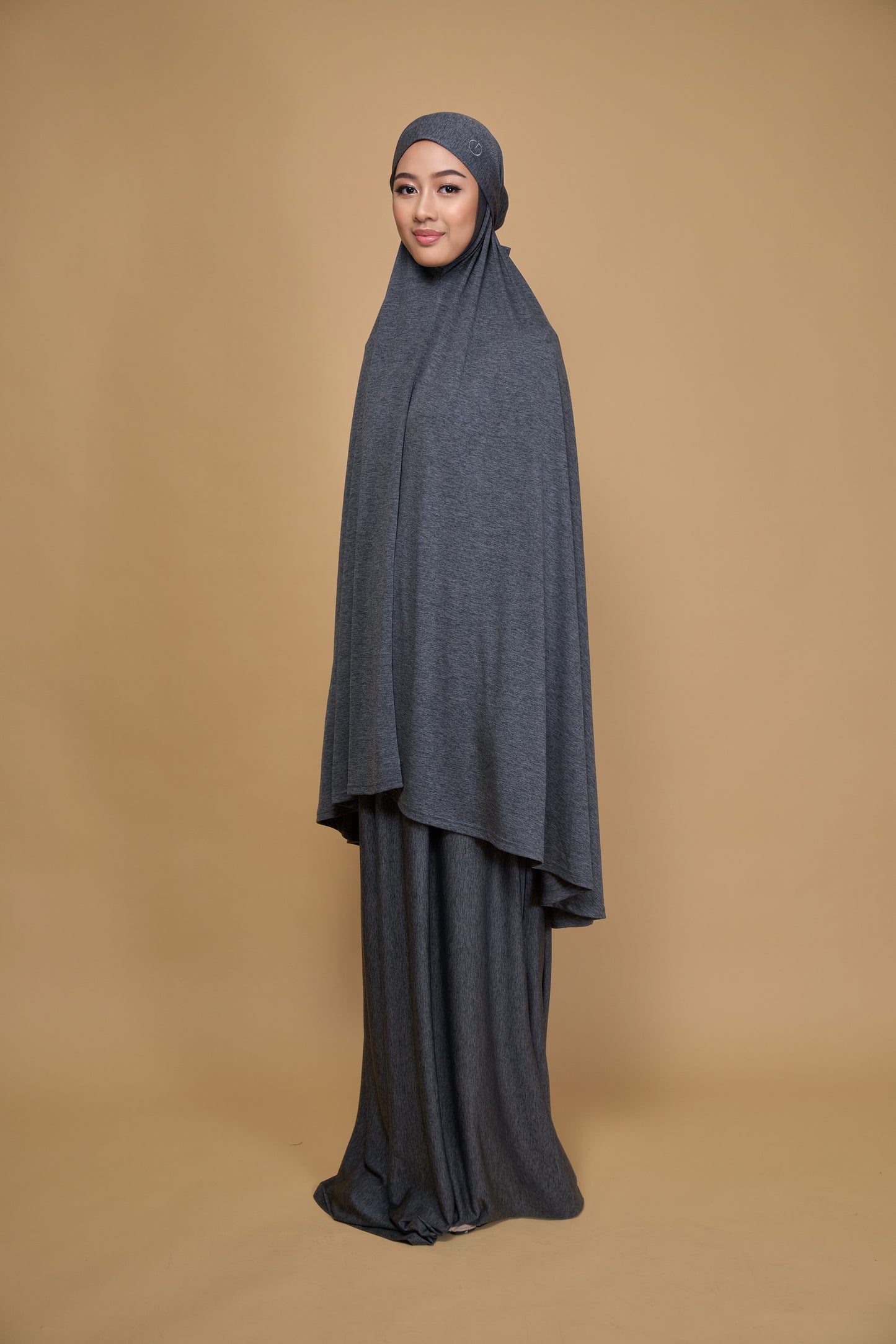 Telekung khimar Milange black