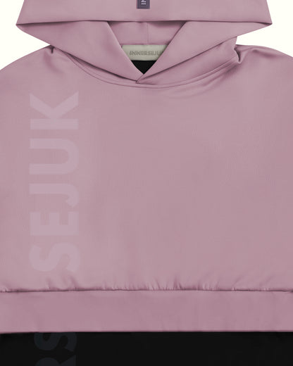 THE ICON 2-IN-1 OVERSIZED CROP HOODIE  IN DUSTY PURPLE