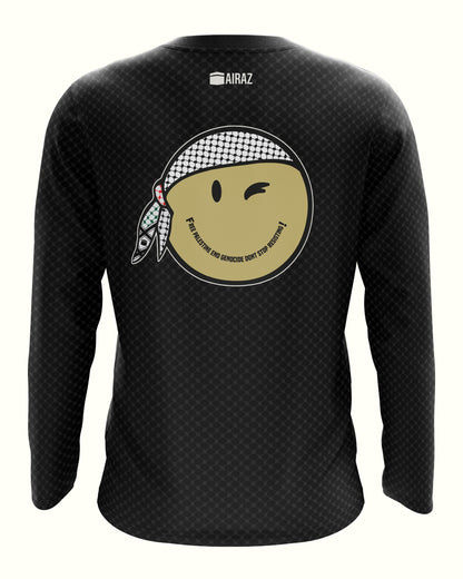 The Smiling Warrior Tee in Black Long Sleeve