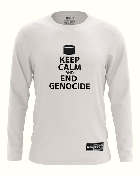 The End Genocide Tee in Off White Long Sleeve