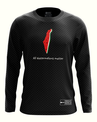 The Watermelon Tee in Black Long Sleeve