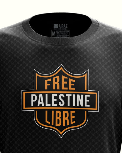 The Libre Palestine Tee in Black Long Sleeve