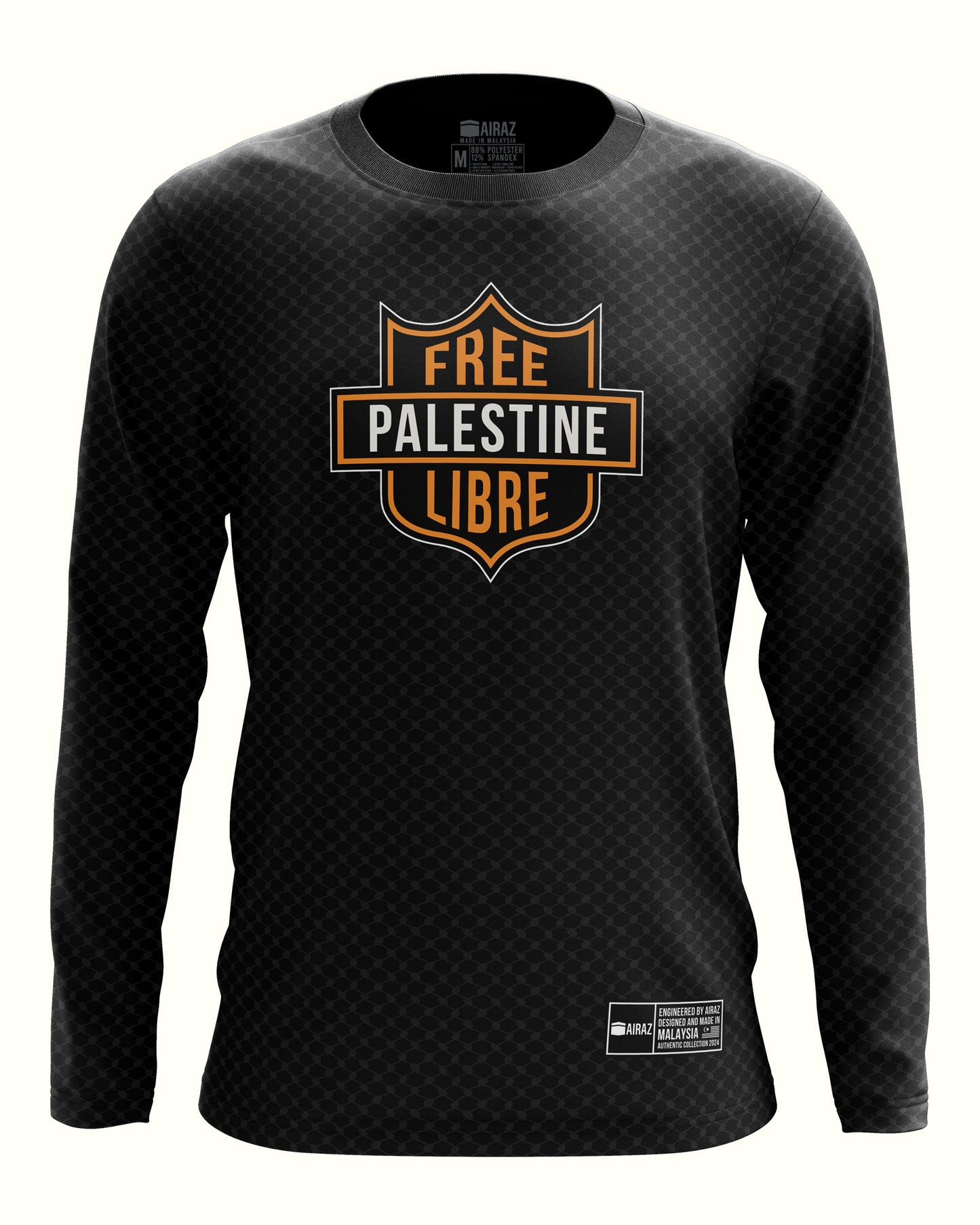 The Libre Palestine Tee in Black Long Sleeve