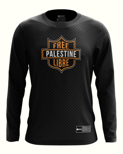 The Libre Palestine Tee in Black Long Sleeve