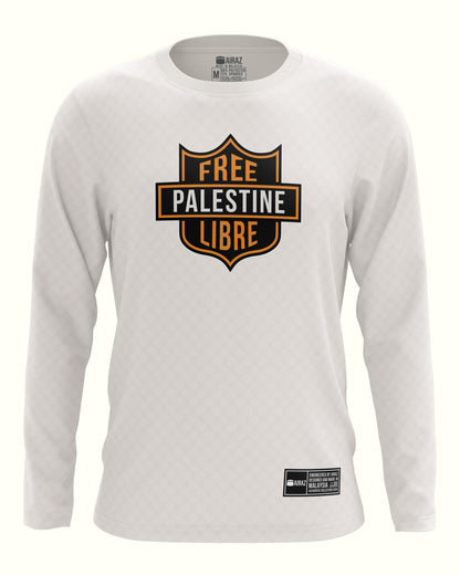 The Libre Palestine Tee in Off White Long Sleeve